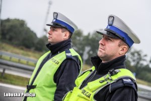 Policjanci ruchu drogowego podczas działań EDWARD 2019.