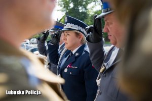 Nadinspektor  Helena Michalak podczas uroczystości policyjnej