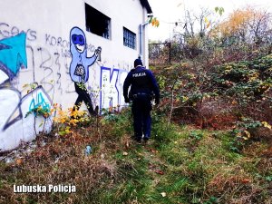 Policjanci w opuszczonych budynkach sprawdzają bezpieczeństwo bezdomnych