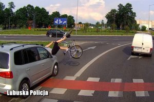 rowerzystka potrącona przez samochód