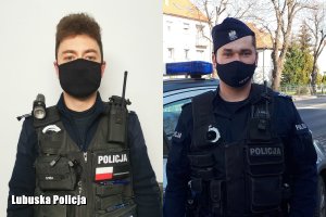 połączone zdjęcia dwóch policjantów