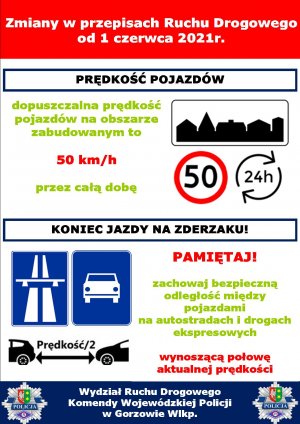 Infografika o nowych przepisach ruchu drogowego