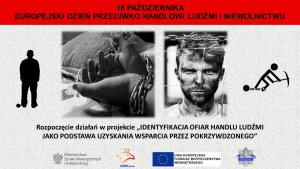 Plakat o &quot;Europejskim Dniu Przeciwko Handlowi Ludźmi i Niewolnictwu&quot;
