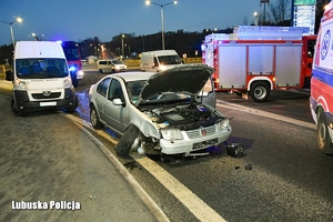 Rozbity samochód marki Volkswagen