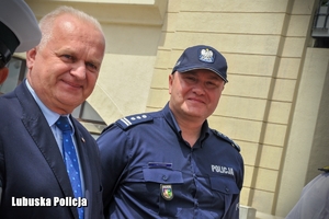 Inspektor Jarosław Pasterski z Wojewodą Lubuskim Władysławem Dajczakiem