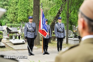 Poczet sztandarowy Lubuskiej Policji.