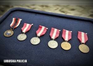 Medale, które będą wręczane funkcjonariuszom.