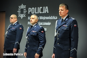 Komendant Wojewódzki Policji w Gorzowie Wielkopolskim wraz z zastępcami