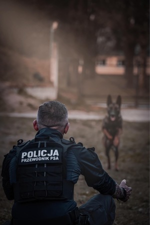 Policjant wraz z psem służbowym