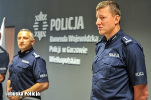 inspektor Czebreszuk oraz inspektor Sapun na sali konferencyjnej