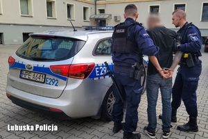 Policjanci z podejrzanym