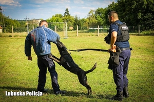 Policjant wraz z psem służbowym