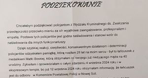 podziękowania dla policjantów