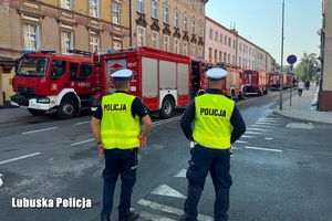 Policjanci kontrolują ruch drogowy