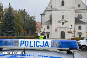 Policjanci kontrolują ciężarówki