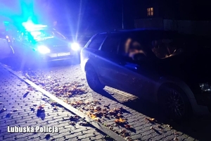 Policjanci w trakcie kontroli drogowej