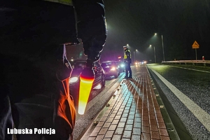 Policjanci podczas kontroli pojazdów