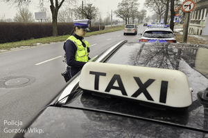 Policjanci w trakcie kontroli drogowej