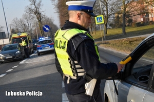 Policjanci w trakcie kontroli kierowców