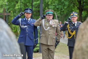 mundurowi oddają honor