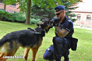 policjant i jego pies służbowy