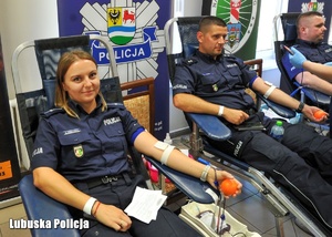 policjanci oddają krew