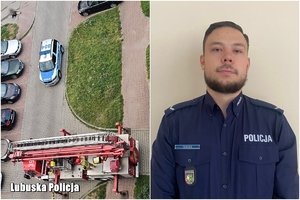 łączone zdjęcie dzielnicowego i miejsca interwencji