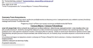 Treść podziękowań