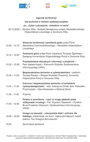 Agenda Konferencji Cyber lubuszanie - Gorzów Wlkp.