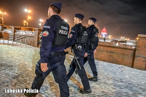 policjanci idą bulwarem