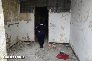 policjanci sprawdzają pustostan