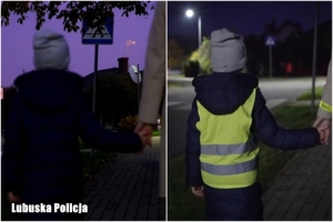 dziecko bez i z odblaskiem