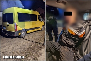 bus i mężczyzna w samochodzie