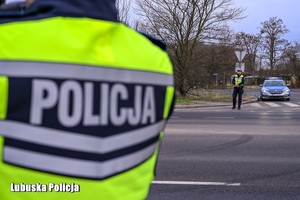 policjanci podczas działań na drodze