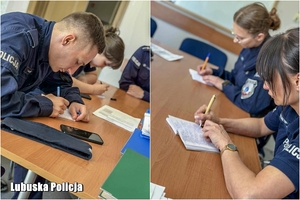 słuchacze Szkoły Policji w Pile podczas praktyk