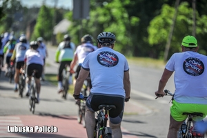 rowerzyści jadą po drodze