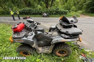miejsce wypadku motocykla z quadem